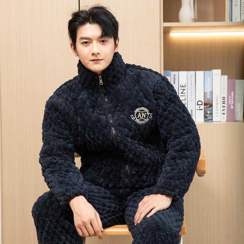男士法兰绒家居服