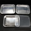 Caja de Acero Inoxidable para Conservar Frescos con Tapa Plato Cuadrado Bandeja Plato Plato para Barbacoa Sub-caja Rectangular para Picnic para Sustituir