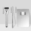 [Set de Maquillaje de Base de Tres Piezas] Brocha Plana para Base de Maquillaje Tipo Pala, Paleta de Base Paleta Anillo Artefacto de Maquillaje