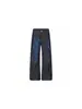 Jeans azules de estilo americano para hombre con bordado de letras en la calle, pantalones largos negros de corte slim, holgados, rectos, modernos, con un ligero ensanchamiento