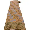 Tela de algodón bordada con lazo y pedrería de comercio exterior, encaje guipur de alta calidad para vestido africano