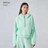 Outono e inverno forrado de lã quente roupas de ioga meio zíper com capuz suor ao ar livre fitness solto esportes top mulheres DAW139