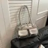 Nuevo Popular Estilo Coreano Más Vendido Estilo Simple Bolso Boston Axila Bolso de Hombro Color Sólido Elegante Hecho a Mano para Mujer