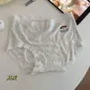 Braguitas de Algodón Puro 10A Extendido Antibacteriano Triángulo en la Entrepierna, Estilo Lindo y Femenino Japonés con Estampado de Cachorro, Cintura Media, Tacto Suave para la Piel