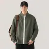 Camisa de manga larga con cuello mao para hombre, nueva colección primavera y otoño 2026, chaqueta casual retro japonesa holgada cómoda versátil