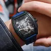 Relógio de Pulso Masculino Richard Hollow Fashion com Pulseira de Silicone, Relógio de Pulso Quartz, Venda por Atacado