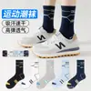 Calcetines de algodón para hombre hasta la pantorrilla, resistentes al olor, nuevo estilo primavera/otoño, adecuados para estudiantes, deportes, adolescentes, calcetines de baloncesto largos de moda para verano