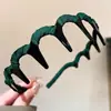Simples Argola de Cabelo Ondulada de Tecido Estilo Coreano Feminina 2024 Nova Argola de Cabeça Topo do Crânio Toque de Luxo Pequena Marca de Cabelo Headwear