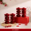 Adornos de Bola de Panal con Caracteres de Doble Felicidad para Decoración de Habitación de Boda, Decoraciones de Mesa de Compromiso y Colección de Artículos de Boda 3D de Doble Felicidad