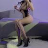 Jinxiao Lencería Sexy Malla Jacquard Sin Entrepierna Mono Recortado Sexy Talla Grande Medias Tentación Abstinencia Qqny