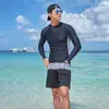 Traje de buceo estilo coreano para hombre de manga larga traje de baño para medusas cuerpo dividido protector solar adelgazante traje de snorkel traje de baño