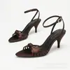 Nuevas sandalias de tacón alto de punta abierta para primavera y verano, cómodas y no cansan, zapatos de tacón alto para mujer de baile latino, zapatos de tacón de una sola tira, modernos y elegantes