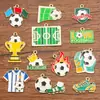 12 estilos de accesorios personalizados de aleación transfronterizos europeos y americanos, colgantes para ropa y zapatos de fútbol del Mundial con charm de esmalte