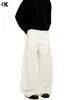 Pantalones de Trabajo de Algodón Estilo Retro Americano 11Kn para Hombres y Mujeres, Color Sólido, Sensación de Alta Gama, Pierna Ancha, Holgados, Casual, Adelgazantes, Pantalones Largos Oversize