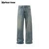 Jeans Laváveis Vintage Estilo Americano Masculino e Feminino Soltos Largos Perna Larga Ajuste Limpo Calças da Moda
