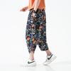 Verão 2023 novo calça casual cropped masculina estilo chinês moda jovem casual shorts estampados retrô masculino