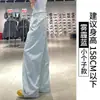 Pantalones de Trabajo Azul Marino de Secado Rápido para Mujer, Primavera y Otoño 2026 Nuevos Pantalones Deportivos de Estilo Americano de Cintura Alta y Pierna Recta, Pantalones Sueltos de Pierna Ancha