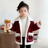 Chaqueta Polar para Niñas Invierno 2025 Nuevo Tops de Invierno y Otoño para Bebé Niña Estilo Todo en Uno Cálido de Piel para Niños