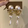 Pendientes de Perla Retro Franceses Lujo Ligero Moda Gama Alta Elegantes Elegantes Tachuelas Exquisitos Nicho Versátiles Pendientes Sencillos para Mujer