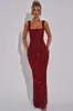 Nuevo Vestido de Tirantes con Lentejuelas Transfronterizo 2025, Nuevo Elegante Vestido de Noche Ceñido a la Cintura Otoño/Invierno, Vestido Largo Bodycon