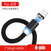 Cable de Datos Magnético para Teléfono Móvil Cable de Carga con Tapón Ciego Luminoso Imán Tres en Uno Adecuado para Apple Android Tipo-C