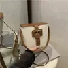 Bolso Cruzado para Mujer 2025 Verano Nuevo Bolso Cubo de Lona para Viajar Personalizado Color Contrastante Retro Bolso de Hombro Casual