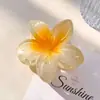 Presilha de Cabelo Tendência Pequena de Alta Qualidade com Flor Gradiente e Design Floral, Grampo Elegante para a Parte de Trás da Cabeça, Acessório de Cabelo Presilha Tubarão