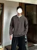 Suéter de punto Henley de dos piezas para hombre, colección de primavera y otoño, peso pesado, top versátil de manga larga, prenda base de moda de corte holgado
