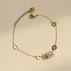 Pulseira Retro Romana de Aço Titânio Cintura Fina para Meninas, Pulseira de Zircônia de Alta Qualidade para Melhor Amiga, Pulseira Atacado, Joia de Pulseira