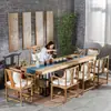 Nuevo estilo chino sala de estar mesa de centro de madera maciza rectangular simple mesa de té de casa de té mesa de té kung fu combinación de mesa y silla