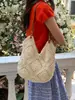Bolsa de Tecido Vazada Estilo Coreano 2026 Novo Modelo Bolsa de Ombro Versátil para o Dia a Dia, Bolsa Tote de Grande Capacidade para Férias na Praia, Bolsa Feminina