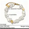 Pulsera de Acero Inoxidable con Perlas de Imitación, Irregular, de Nicho, Gama Alta, Estilo Lujo Ligero, Joyería de Acero de Titanio que No se Desvanece