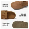 Pantuflas planas antideslizantes de suela blanda para exteriores de verano estilo Birkenstock para mujer, sandalias casuales cerradas simples y elegantes de meter