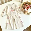 Conjunto de Sudadera para Niña de Comercio Exterior 2026 Primavera Nuevo de Moda Lindo Sudadera con Lazo y Pantalón de Chándal Conjunto Casual de Dos Piezas