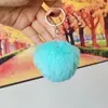 Chaveiro Pingente Pompon de Pelo Sintético de Coelho Outono/Inverno 8CM Charme para Bolsa Feminina Chaveiro de Pelúcia Curta Artificial