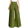 Moda Femenina Nueva de Primavera y Otoño Transfronteriza de Amazon Pantalones de Pierna Ancha de Cintura Alta Color Sólido Pantalones Casuales Ligeros para Caminar al Aire Libre