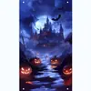 Tapiz de Fondo de Halloween Transfronterizo Hecho a Medida para Decoración de Ambiente de Fiesta de Festival al Aire Libre Banner de Tela Colgante 3X5