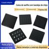 Caixa de chip IC antiestático de 4 polegadas ABS com plástico bolha de alta elasticidade Caixa de waffle com disco de cristal preto Caixa de chip IC digital