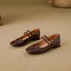 Zapatos Cuadrados Franceses de Boca Baja, Zapatos Nuevos Plateados Pequeños de Piel, Tacones Gruesos, Correas con Faldas, Zapatos Mary Jane para Mujer de Suela Suave