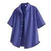 Nasa sobre Camisa de Manga Corta a Cuadros Estilo Retro Americano para Hombre Verano Delgado 2026 Nueva Camisa Chaqueta Casual