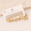 [Ice Meng] 3 pares de aretes aretes geométricos de acero inoxidable aretes de estrellas corazón aretes de cruz joyería transfronteriza E540