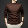 Suéter de cuello alto cruzado para hombre, engrosado y cálido, nuevo tejido de punto básico casual liso para otoño e invierno