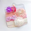 Conjunto de acessórios de cabelo infantis transfronteiriços da Amazon Europeu e Americano Laço de bebê flor faixa de cabelo larga super elástica macia faixa de cabeça de bebê
