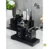 Juego de Lavabo para Baño Taza para Enjuague Bucal Familiar Taza para Cepillo de Dientes Patrón de Mármol para Pareja Suministros de Baño Simples de Lujo Ligero