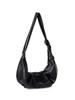2024 Novo estilo coreano Internet Celebrant Mesmo estilo Nicho Texturizado Óleo Cera Pele Bolsa de Ombro Feminina Commuter All-match Dumpling Bag