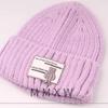 Gorro de Lana a Rayas Estilo Coreano Parche de Dibujos Animados para Hombres y Mujeres Engrosado y Cálido Gorro de Punto para Pareja, Arrendador, Piel de Melón Mostrando la Cara Pequeña Tendencia