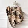 Bufanda Jacquard Imitación Cachemir Floral Estilo Coreano Nueva para Mujer en Otoño e Invierno Retro Versátil Engrosada Cálida Bufanda Chal de Doble Propósito