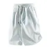 Modelo 7192 [Fornecimento Direto da Fábrica] Verão Seersucker Unissex Corte Solto Shorts Versátil Tamanho Grande M-8XL