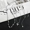 Nuevo Collar de Estrella de Cuatro Hombres Apilado de Doble Capa para Mujer Personalidad Diseño Nicho Sentido Accesorios Dulce Cool Chica Picante Collar Combinable