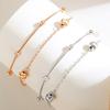 Pulsera de Bolas de Plata S925 para Mujer Coreana Bola Cepillada Diseño de Doble Capa Pulsera Niche Redonda Joyería al Por Mayor